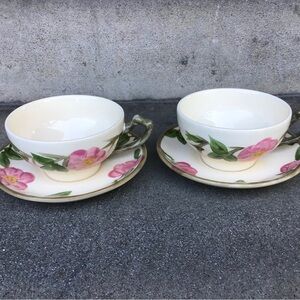 Vintage Franciscan Desert Rose Teacup and Saucer Pair Made in England